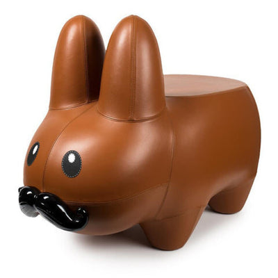 KIDROBOT ART GIANT LEATHER HAPPY LABBIT STOOL BY FRANK KOZIK