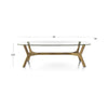 Elke Rectangular Glass Coffee Table with Brass Base