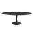 Tulip Dining Table 78" Oval Black Artificial Marble w/ Black Base