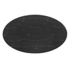 Tulip Dining Table 78" Oval Black Artificial Marble w/ Black Base