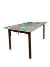 Modern Glass and Wood Base Dining Table