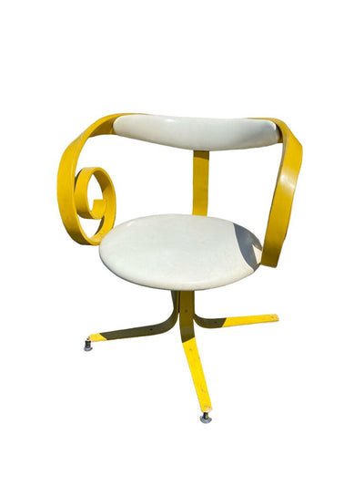 Mid Century George Mulhauser For Plycraft Yellow Sultana Swivel Chair