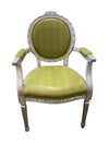 Baroque Armchair in Silver/Green