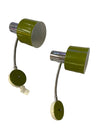 Pair German 70's Avocado Green Wall Sconces (Set of 2)