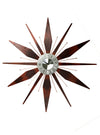 Utopia Walnut Color Starburst Wall Clock