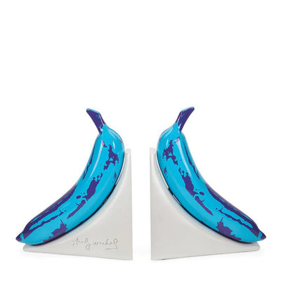 ANDY WARHOL 10” LUSTRE GLOSS RESIN BOOKENDS - BLUE BANANA