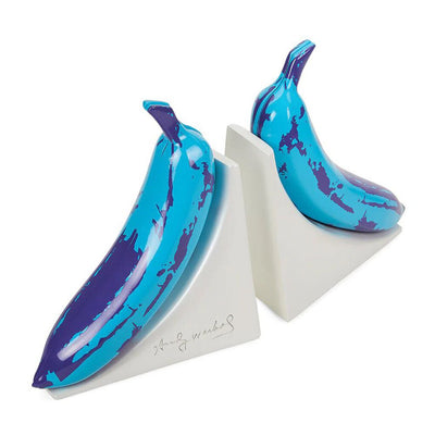 ANDY WARHOL 10” LUSTRE GLOSS RESIN BOOKENDS - BLUE BANANA