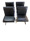 Knoll Brno Chairs in Chrome and Black Leather (Set of 4)