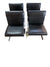 Knoll Brnu Chairs in Chrome and Black Leather (set of 4)