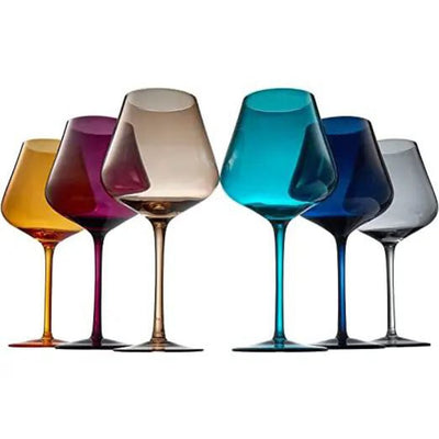 Jewel Colored Crystal Wine Glass Set of 6