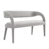 Pinnacle Boucle Fabric Accent Bench in Ivory