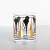 Mid Century Modern Black and Gold Cocktail Glass