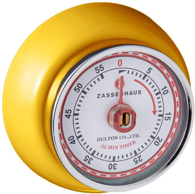 "Retro" Kitchen Timer, Yellow, 2.75” X 1.25"