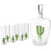 Decanter Set with Cactus Decanter and 6 Cactus Shot Glasses