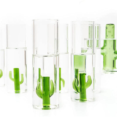 Decanter Set with Cactus Decanter and 6 Cactus Shot Glasses