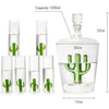 Decanter Set with Cactus Decanter and 6 Cactus Shot Glasses