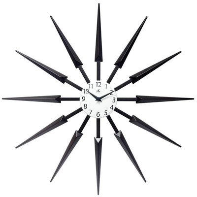 Midcentury/Modern Starburst Dark Brown Wall Clock 24.5 Inch