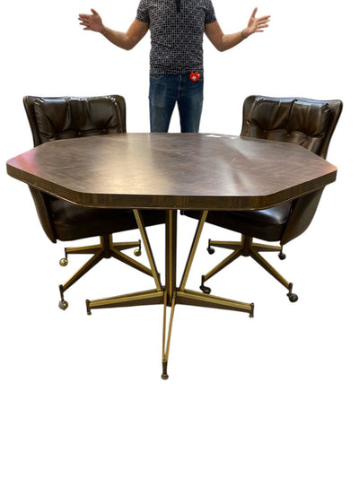 Acme Chrome Modern Dinette Gaming Table w/4 Chairs