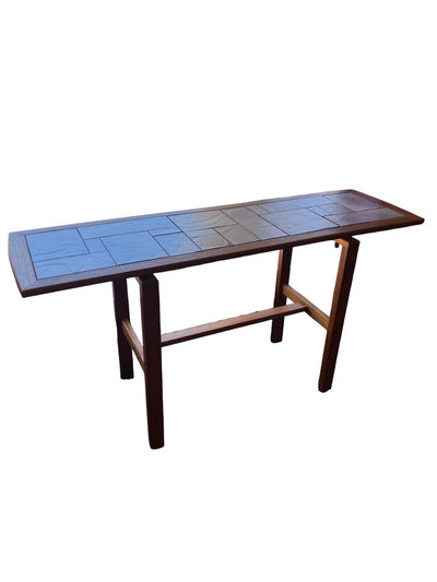 Danish Modern Teak Tile Top Console Table