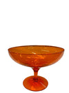 Mid Century Orange Glass Compote