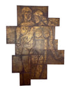Mid Century Large Low Relief Nude Wood Carving Wall Art
