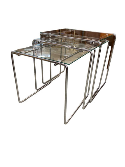 Cassina Italian Tubular Chrome Nesting Tables (set of 3)