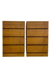 Pair of Arne Wahl Iverson Danish Modern (Denmark) 5 Drawer Cabinets (Set of 2)