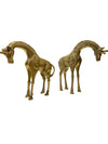 Hollywood Regency Glam Brass Giraffes (pair small) made in Spain Mid Century Modern