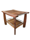 Frontgate Solid Teak Vintage Stool Bench Water Resistant