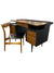 Mid Century Modern Walnut and Ebony Desk and Chair - Wonderful Sculptural Lines