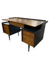 Mid Century Modern Walnut and Ebony Desk and Chair - Wonderful Sculptural Lines