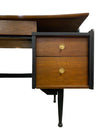 Mid Century Modern Walnut and Ebony Desk and Chair - Wonderful Sculptural Lines