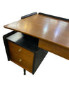 Mid Century Modern Walnut and Ebony Desk and Chair - Wonderful Sculptural Lines