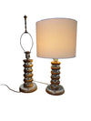 Vintage Stacked Lucite and Walnut of Table Lamp, Circa 1950s