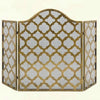 Vintage 3 Panel Quatrefoil Fireplace Screen