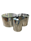 Milo Baughman for Thayer Coggin Trio of Mirrored Drums Coffee Table (Set of 3)