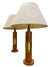 Mid Century Teak and Brass Table Lamps (the pair)