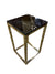 Pedestal Side Table with Black Marble Look Top