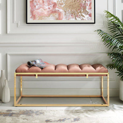 Pink Velvet Bench