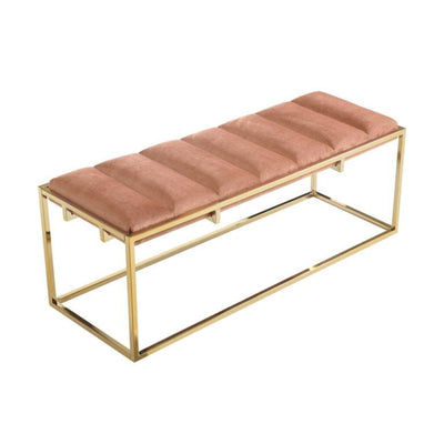 Pink Velvet Bench