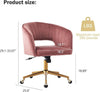 Pink Channel Velvet Desk Chair