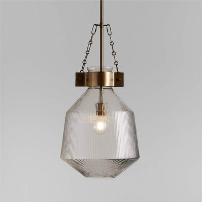 Ribbed Glass Pendent Light