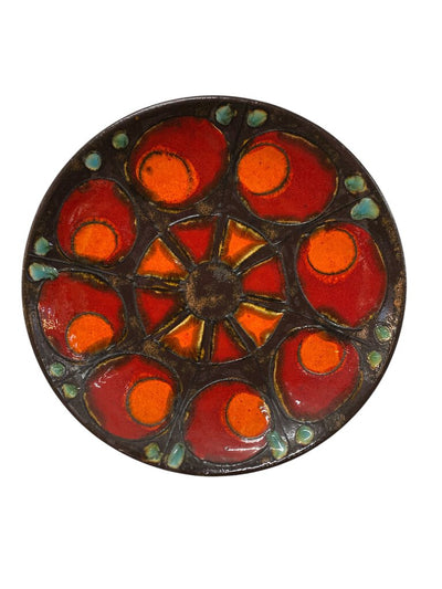 Mid Century 70's "Ruscha" Fat Lava Glaze Abstract Wall Plate