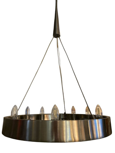 Round Brushed Stainless Chandelier