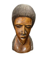 Vintage Jamaican African Wood Carved Tribal Head