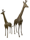 X Large Pair of Hollywood Regency Brass Giraffes (Set of 2)