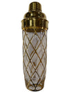 Gold Lattice Mid Century Regency Modern Cocktail Shaker