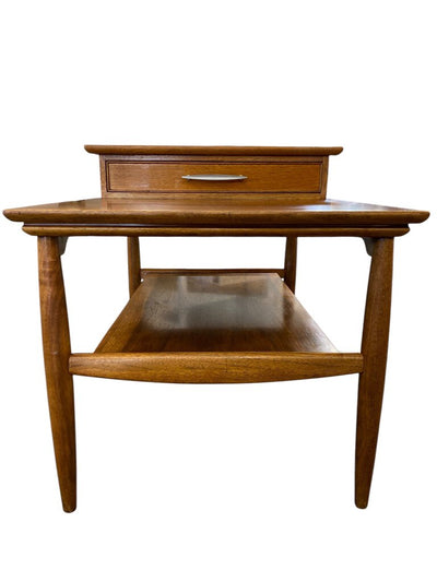 Vintage Mid Century Walnut Stepped End Table