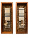 PAIR Walnut and Cork Enamel Candle Sconces