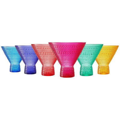 Acrylic Unbreakable Hobnail Martini Glasses, Set of 6